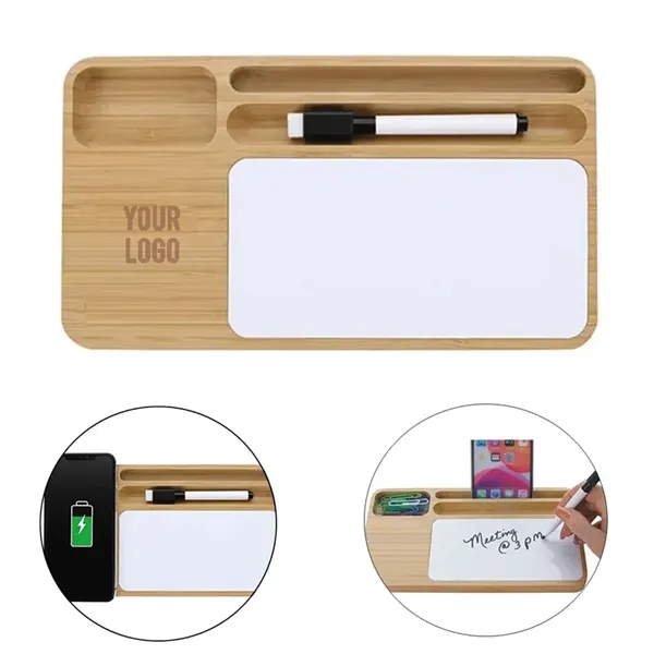 Bamboo 15W Wireless Charging Desk Organizer - Bamboo 15W Wireless Charging Desk Organizer - Image 0 of 4