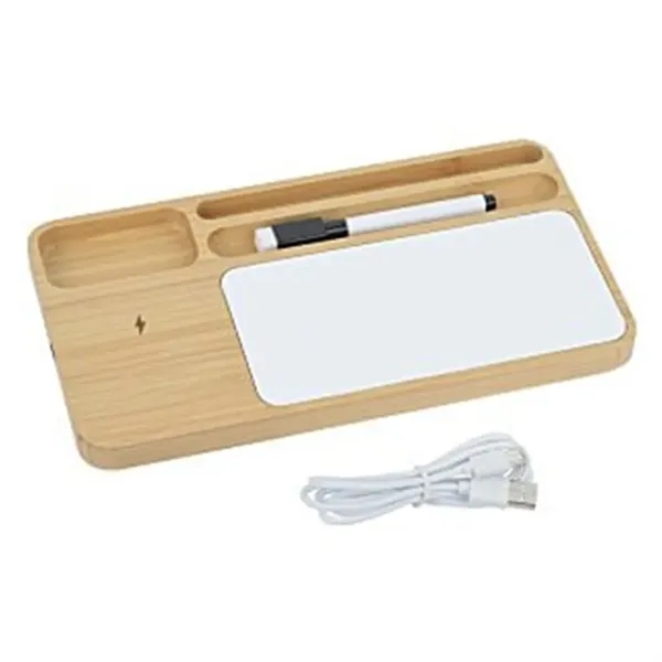 Bamboo 15W Wireless Charging Desk Organizer - Bamboo 15W Wireless Charging Desk Organizer - Image 3 of 4