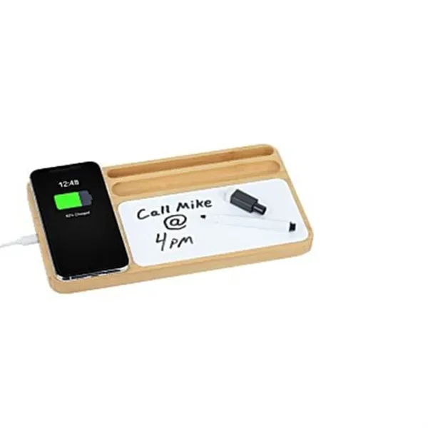 Bamboo 15W Wireless Charging Desk Organizer - Bamboo 15W Wireless Charging Desk Organizer - Image 4 of 4