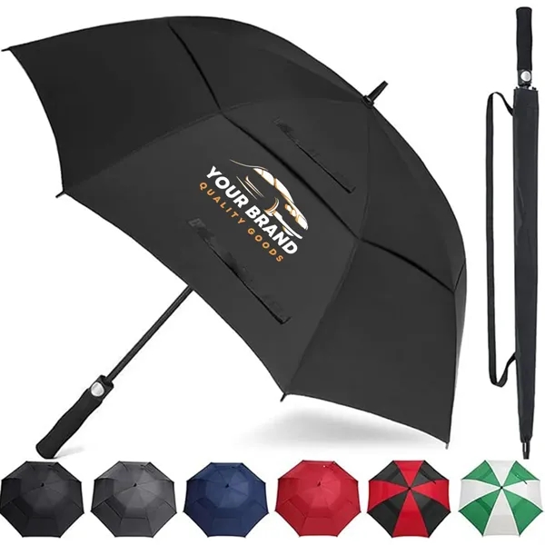 Golf Automatic Open Large Double Canopy Vented Umbrella - Golf Automatic Open Large Double Canopy Vented Umbrella - Image 0 of 4