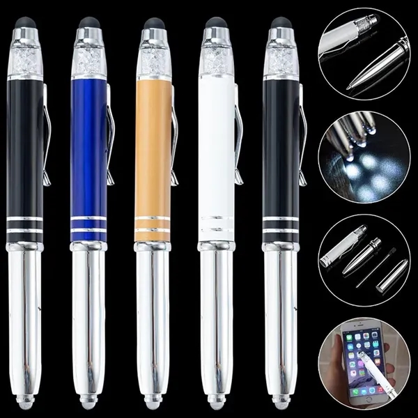 3 In 1 Stylus Pen With LED Flashlight - 3 In 1 Stylus Pen With LED Flashlight - Image 1 of 2