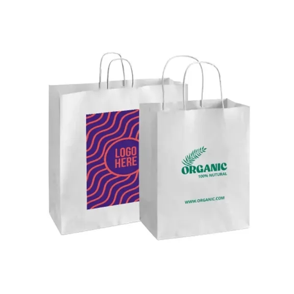 Printed White Paper Shopping Bags (16" x 6" x 19.25") - Printed White Paper Shopping Bags (16" x 6" x 19.25") - Image 2 of 5