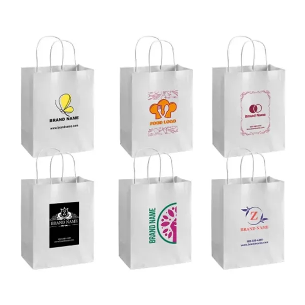 Printed White Paper Shopping Bags (16" x 6" x 19.25") - Printed White Paper Shopping Bags (16" x 6" x 19.25") - Image 3 of 5