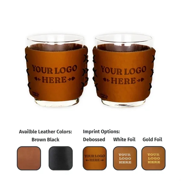 Full-Grain Leather Highball Sleeve & Glass-Box Set of 2 - Full-Grain Leather Highball Sleeve & Glass-Box Set of 2 - Image 0 of 8