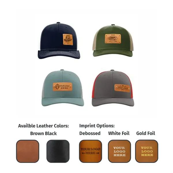 Leather Patch Cap - Riveted - Trucker Meshback (T2) - Leather Patch Cap - Riveted - Trucker Meshback (T2) - Image 0 of 10