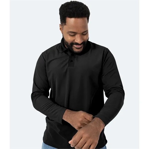 Men's Long Sleeve Polo Shirt - Real Basics - Men's Long Sleeve Polo Shirt - Real Basics - Image 0 of 5