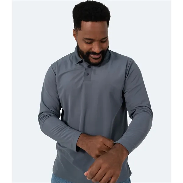 Men's Long Sleeve Polo Shirt - Real Basics - Men's Long Sleeve Polo Shirt - Real Basics - Image 1 of 5