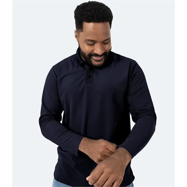 Men's Long Sleeve Polo Shirt - Real Basics - Men's Long Sleeve Polo Shirt - Real Basics - Image 2 of 5