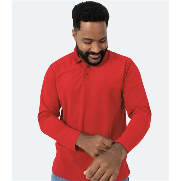 Men's Long Sleeve Polo Shirt - Real Basics - Men's Long Sleeve Polo Shirt - Real Basics - Image 3 of 5