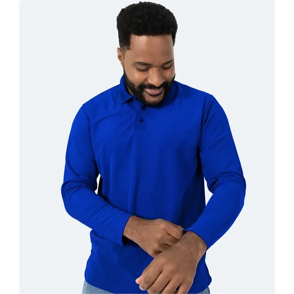 Men's Long Sleeve Polo Shirt - Real Basics - Men's Long Sleeve Polo Shirt - Real Basics - Image 4 of 5