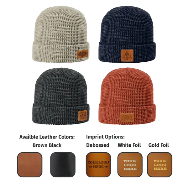 Genuine Leather Patch Beanie - Richardson - Genuine Leather Patch Beanie - Richardson - Image 0 of 20