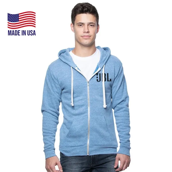 Unisex USA Made Organic Triblend Fleece Full Zip Hoodie - Unisex USA Made Organic Triblend Fleece Full Zip Hoodie - Image 0 of 7
