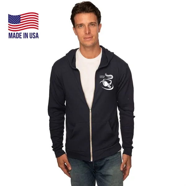 Unisex USA Made Organic Triblend Jersey Full Zip Hoodie - Unisex USA Made Organic Triblend Jersey Full Zip Hoodie - Image 0 of 6