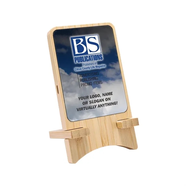 Full color Light-up Bamboo Wireless Charger Stand - Full color Light-up Bamboo Wireless Charger Stand - Image 0 of 8