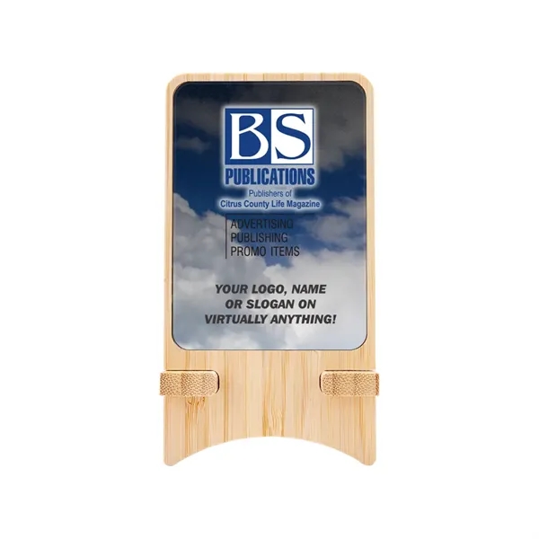 Full color Light-up Bamboo Wireless Charger Stand - Full color Light-up Bamboo Wireless Charger Stand - Image 1 of 8