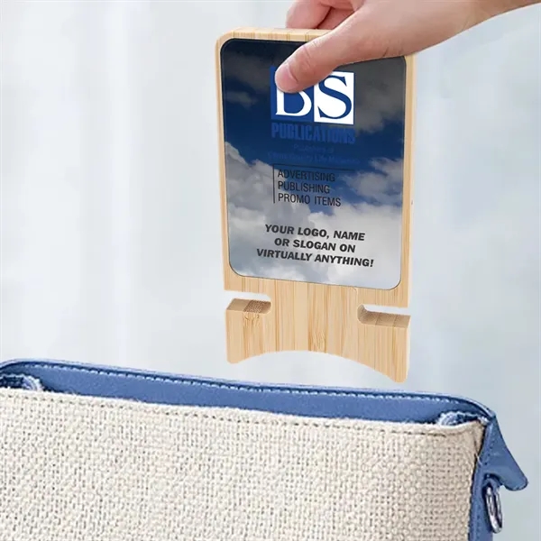Full color Light-up Bamboo Wireless Charger Stand - Full color Light-up Bamboo Wireless Charger Stand - Image 4 of 8