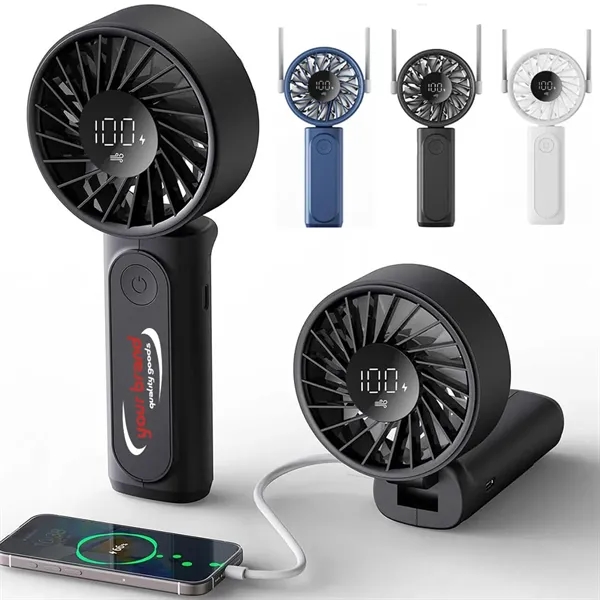 3600mAh Power Bank Handheld Personal Fan - 3600mAh Power Bank Handheld Personal Fan - Image 0 of 5