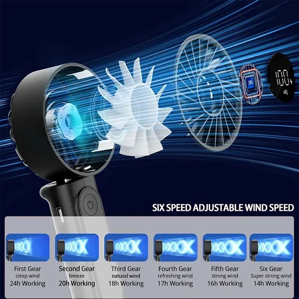 3600mAh Power Bank Handheld Personal Fan - 3600mAh Power Bank Handheld Personal Fan - Image 2 of 5