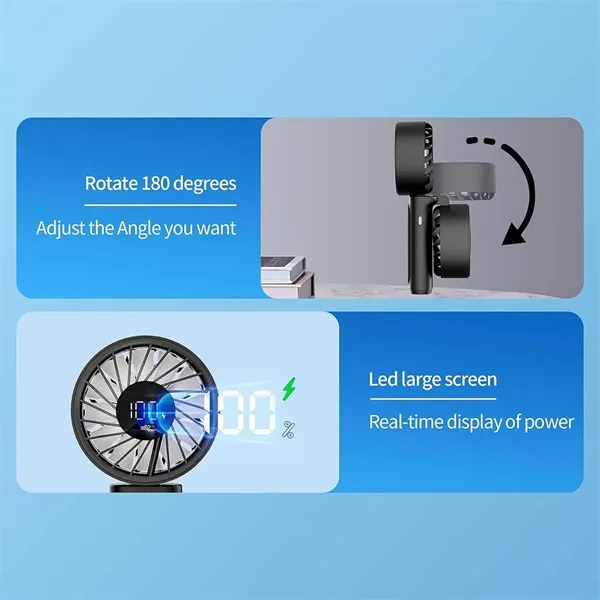 3600mAh Power Bank Handheld Personal Fan - 3600mAh Power Bank Handheld Personal Fan - Image 3 of 5