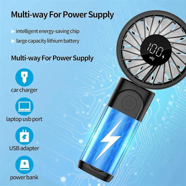 3600mAh Power Bank Handheld Personal Fan - 3600mAh Power Bank Handheld Personal Fan - Image 4 of 5