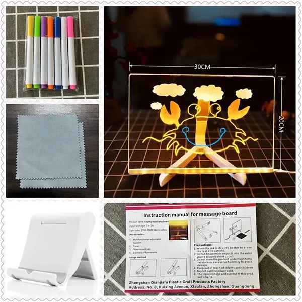 Acrylic Dry Erase Board with Light - Acrylic Dry Erase Board with Light - Image 4 of 4