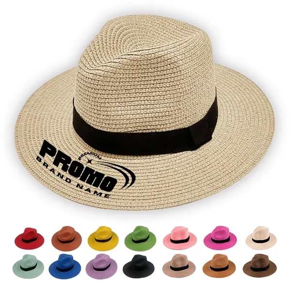 Wide Brim Straw Sun  UV Protection Beach Hat Summer Cap - Wide Brim Straw Sun  UV Protection Beach Hat Summer Cap - Image 0 of 6