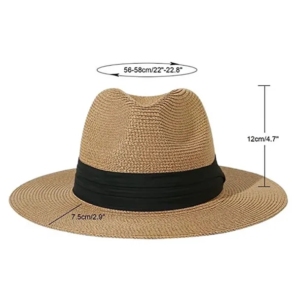 Wide Brim Straw Sun  UV Protection Beach Hat Summer Cap - Wide Brim Straw Sun  UV Protection Beach Hat Summer Cap - Image 1 of 6