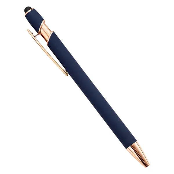 Rose Gold Metal Ballpoint Pen With Stylus - Rose Gold Metal Ballpoint Pen With Stylus - Image 2 of 3