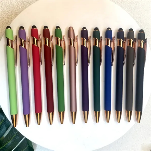 Rose Gold Metal Ballpoint Pen With Stylus - Rose Gold Metal Ballpoint Pen With Stylus - Image 3 of 3