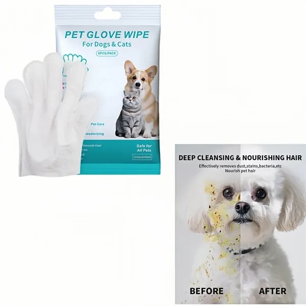 Waterless Pet Grooming Gloves Deodorizing Cleaning Wipes - Waterless Pet Grooming Gloves Deodorizing Cleaning Wipes - Image 0 of 4