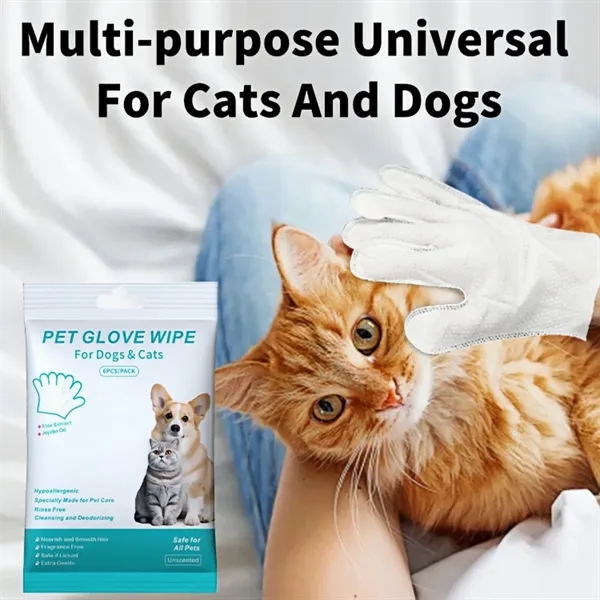 Waterless Pet Grooming Gloves Deodorizing Cleaning Wipes - Waterless Pet Grooming Gloves Deodorizing Cleaning Wipes - Image 3 of 4