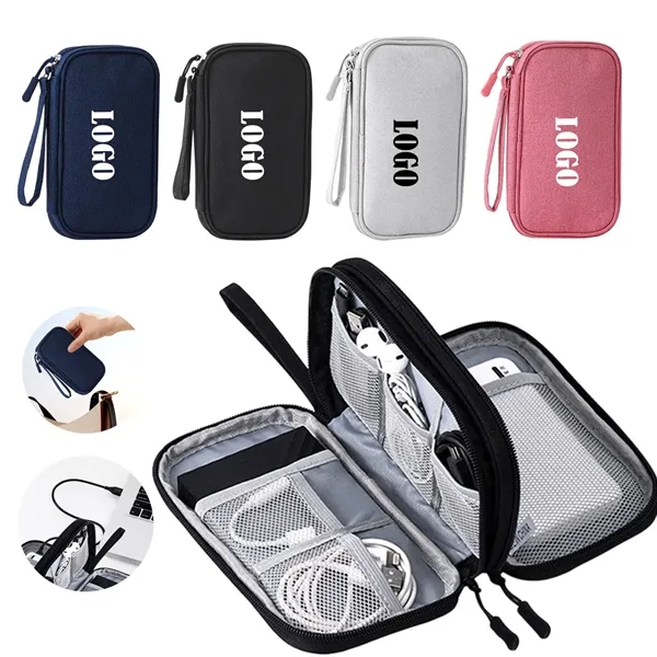 Small Electronics Accessories Organizer Bag with Handle - Small Electronics Accessories Organizer Bag with Handle - Image 0 of 4