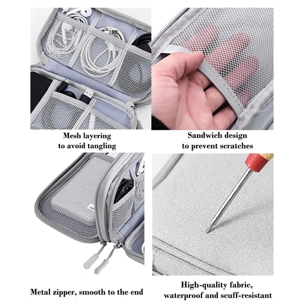 Small Electronics Accessories Organizer Bag with Handle - Small Electronics Accessories Organizer Bag with Handle - Image 1 of 4