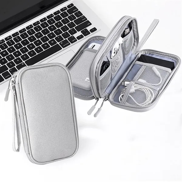 Small Electronics Accessories Organizer Bag with Handle - Small Electronics Accessories Organizer Bag with Handle - Image 3 of 4