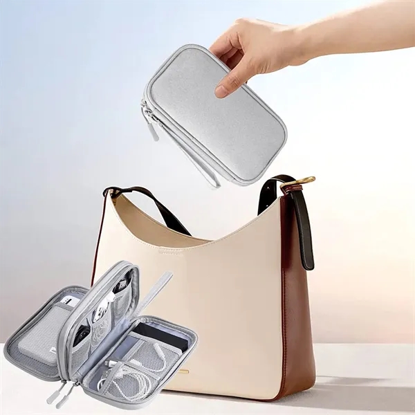 Small Electronics Accessories Organizer Bag with Handle - Small Electronics Accessories Organizer Bag with Handle - Image 4 of 4