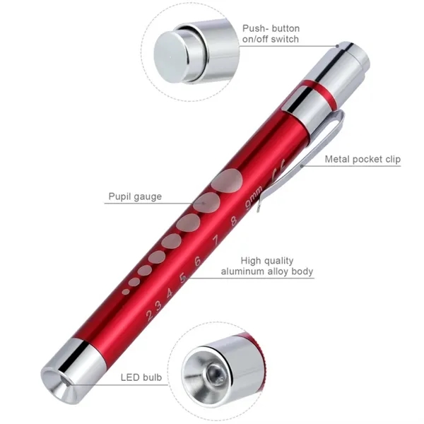 Reusable Medical LED Pen Lights with Pupil Gauge and Ruler - Reusable Medical LED Pen Lights with Pupil Gauge and Ruler - Image 1 of 3