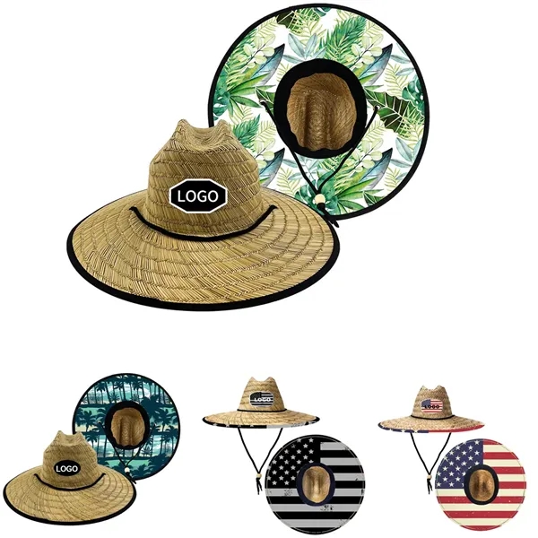 Lifeguard Straw Hat Full Color Underbrim & Patch - Lifeguard Straw Hat Full Color Underbrim & Patch - Image 0 of 1