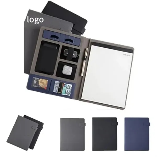 Custom Logo Mini A4 Leather Paper Portfolio Folder - Custom Logo Mini A4 Leather Paper Portfolio Folder - Image 0 of 4