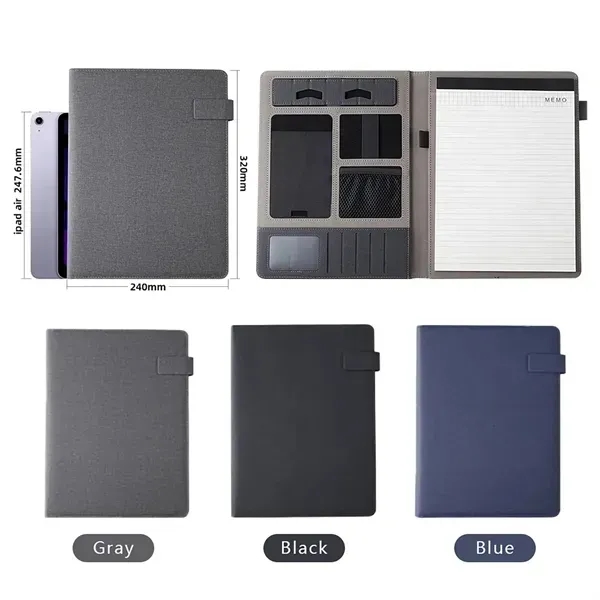 Custom Logo Mini A4 Leather Paper Portfolio Folder - Custom Logo Mini A4 Leather Paper Portfolio Folder - Image 1 of 4