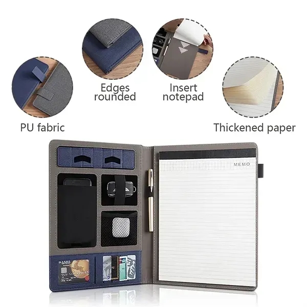 Custom Logo Mini A4 Leather Paper Portfolio Folder - Custom Logo Mini A4 Leather Paper Portfolio Folder - Image 2 of 4