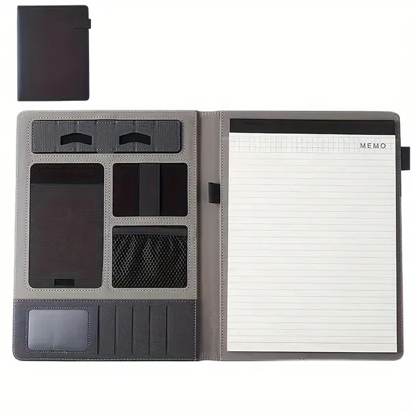 Custom Logo Mini A4 Leather Paper Portfolio Folder - Custom Logo Mini A4 Leather Paper Portfolio Folder - Image 4 of 4