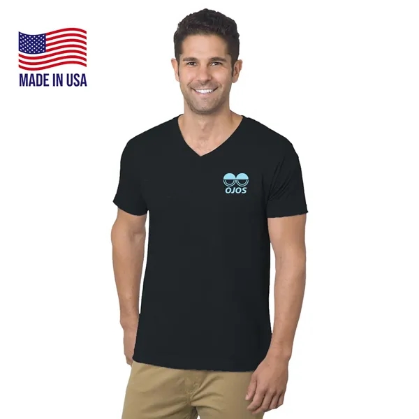 100% USA-Made Fine Jersey Crew V-Neck - 100% USA-Made Fine Jersey Crew V-Neck - Image 0 of 5