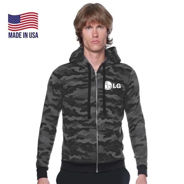 USA Made Unisex Triblend Full Zip Camo Hoody - USA Made Unisex Triblend Full Zip Camo Hoody - Image 0 of 2