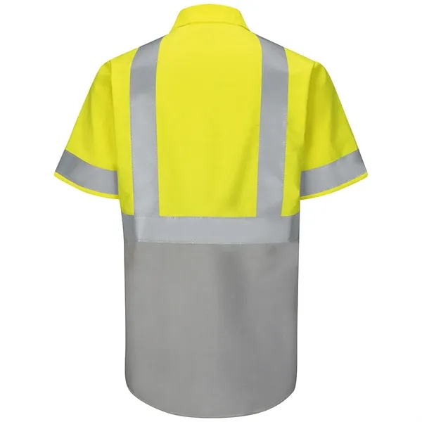 Red Kap® Men's High Vis Shortsleeve Colorblock Ripstop Shirt - Red Kap® Men's High Vis Shortsleeve Colorblock Ripstop Shirt - Image 4 of 5