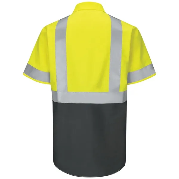 Red Kap® Men's High Vis Shortsleeve Colorblock Ripstop Shirt - Red Kap® Men's High Vis Shortsleeve Colorblock Ripstop Shirt - Image 3 of 5