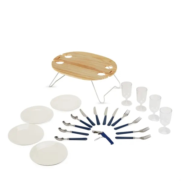 Twine Living® Central Park Willow Picnic Basket Set for Four - Twine Living® Central Park Willow Picnic Basket Set for Four - Image 5 of 6