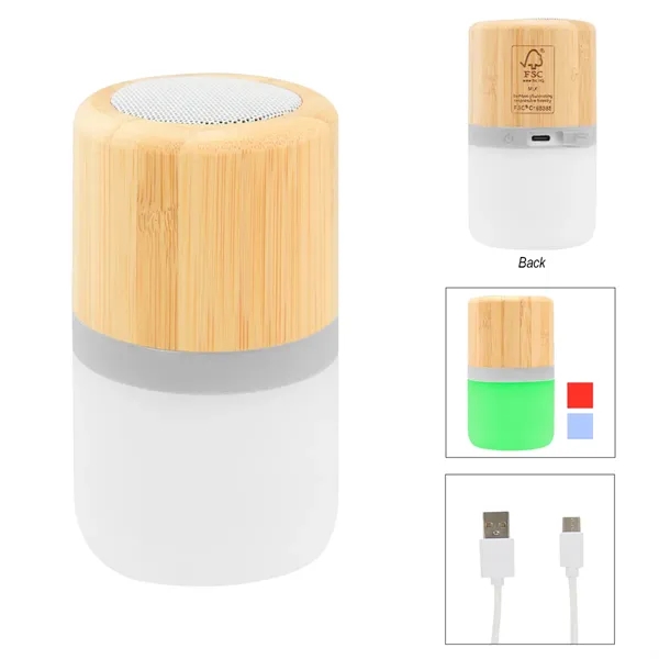 Custom Bamboo Wireless Light Up Speaker 2.0
