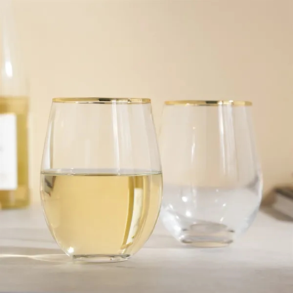 Twine Living® Gilded Stemless Wine Glass - Twine Living® Gilded Stemless Wine Glass - Image 2 of 5
