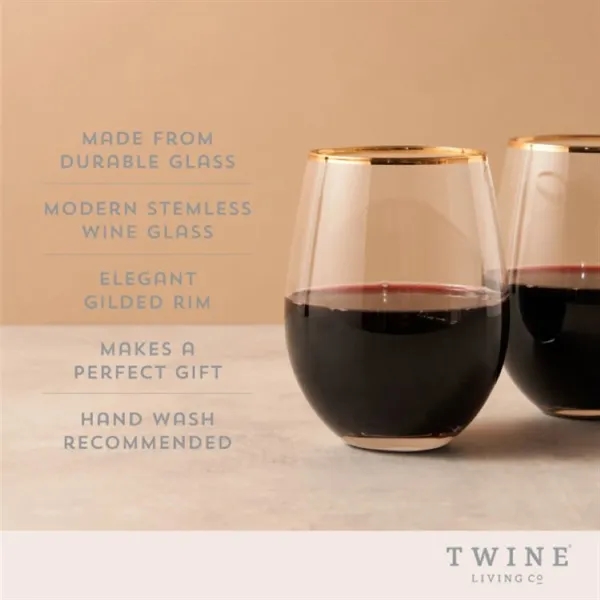 Twine Living® Gilded Stemless Wine Glass - Twine Living® Gilded Stemless Wine Glass - Image 4 of 5
