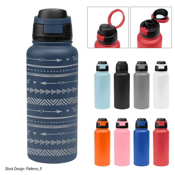 32 Oz. Full Laser Pop Sip Recycled Stainless Steel Bottle - 32 Oz. Full Laser Pop Sip Recycled Stainless Steel Bottle - Image 0 of 27